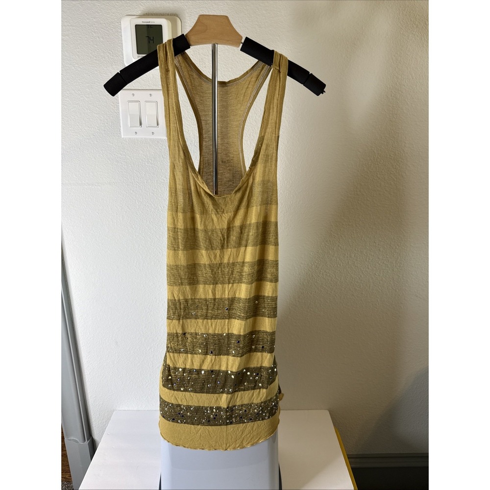 We The Free People Women's Oversized Long Tank Striped with‎ Rivets Size Medium